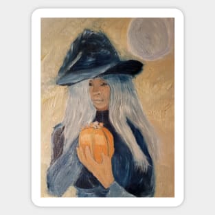 Trick or treat oil painting by Tabitha kremesec Sticker